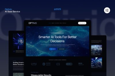 Optivio - Dark AI Saas Website Elementor Template Kit