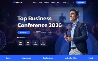Peakar - Conference Responsive WordPress Theme