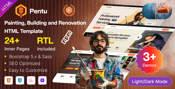 Pentu - Home Renovation & Painting HTML Template Pentu - Home Renovation & Painting HTML Template