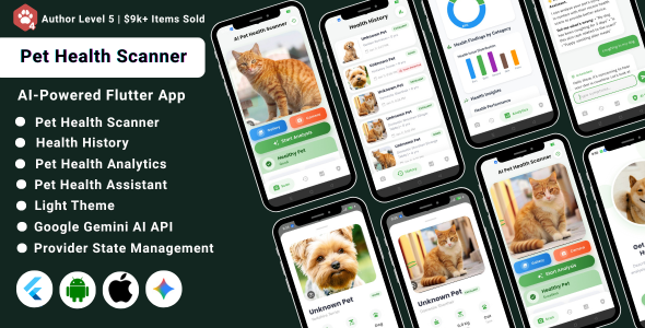 AI Pet Health Scanner Flutter App | Pet Care & Monitoring App AI Pet Health Scanner Flutter App | Pet Care & Monitoring App