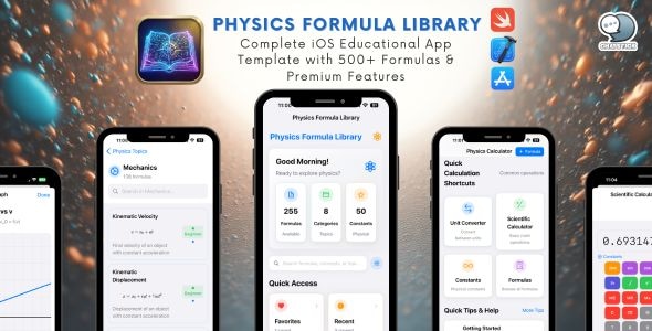 Physics Formula Library - iOS Educational App Template Physics Formula Library - iOS Educational App Template