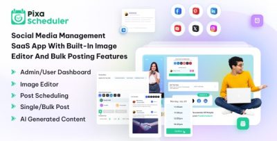 PixaScheduler – Social Media Bulk Scheduler with Built-In Image Editor SaaS Platform