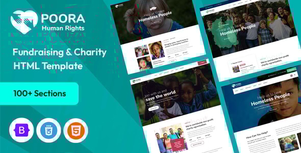 Poora - Fundraising & Charity HTML Template Poora - Fundraising & Charity HTML Template