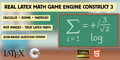 Real Advanced LaTeX & MathML Math Expression Game Engine for Construct 3 (Calculus, Sigma, Matrices)