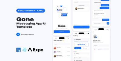 Gone – Messaging App UI Template (React Native / Expo)