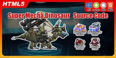 Super Mecha Dinosaur - Html5 Games For Website (Included HTML5 Only)