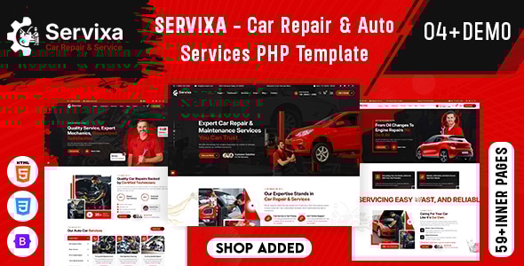 Servixa – Car Repair & Auto Services PHP Template Servixa – Car Repair & Auto Services PHP Template