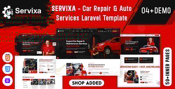 Servixa – Car Repair & Auto Services Laravel Template Servixa – Car Repair & Auto Services Laravel Template