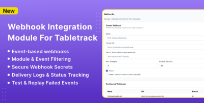 Webhook Module for TableTrack