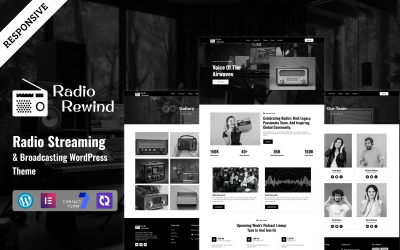 RadioRewind - Radio Broadcasting & Streaming WordPress Elementor Theme