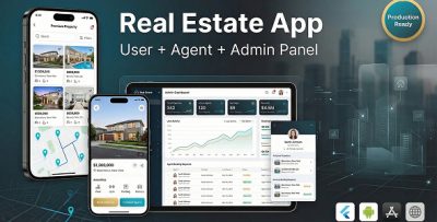 Real Estate & Property Booking App - User, Agent & Admin Panel