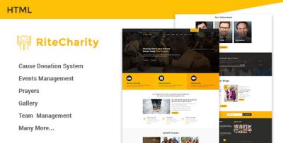 Rite Charity Donation | Nonprofit / Fundraising HTML Template