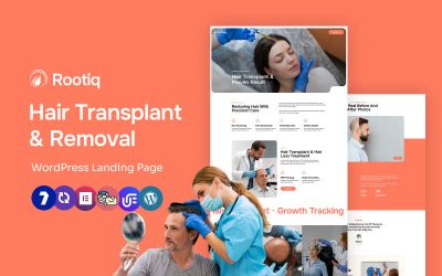 Rootiq - Hair Transplantation & Removal Multipurpose WordPress Elementor Theme