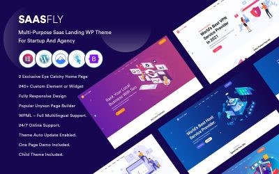Saasfly - Multi-Purpose Saas Landing WP Theme For Startup And Agency