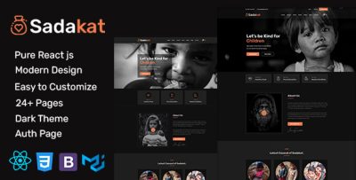 Sadakat - Charity Nonprofit React+HTML Template