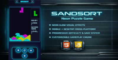 SANDSORT – HTML5 Neon Puzzle Game