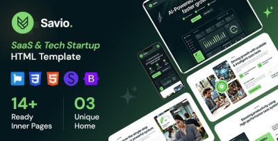 Savio - SaaS & Tech Startup HTML Template