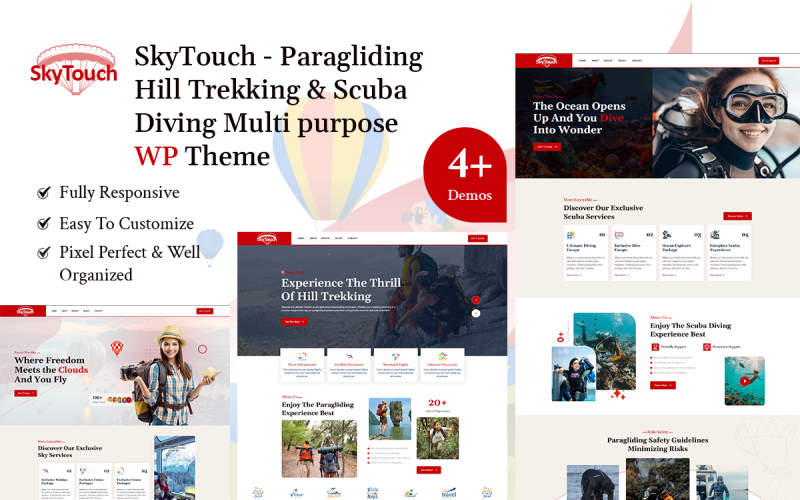 SkyTouch - Paragliding, Hill Trekking And Scuba Diving Multi purpose WP Theme. SkyTouch - Paragliding, Hill Trekking And Scuba Diving Multi purpose WP Theme.
