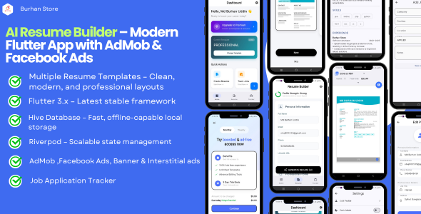 Smart Resume Creator & Job Application Tracker - Built with Flutter Smart Resume Creator & Job Application Tracker - Built with Flutter