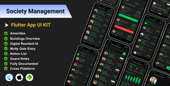 Society Management Flutter App UI Kit | Security Guard App Society Management Flutter App UI Kit | Security Guard App