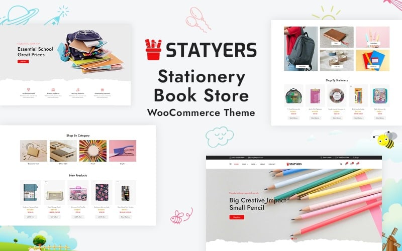 Statyers - Book, Stationery and Gift Store WooCommerce WordPress Theme Statyers - Book, Stationery and Gift Store WooCommerce WordPress Theme