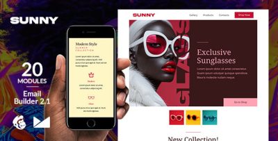 Sunny Responsive Email Template + Online Emailbuilder 2.1
