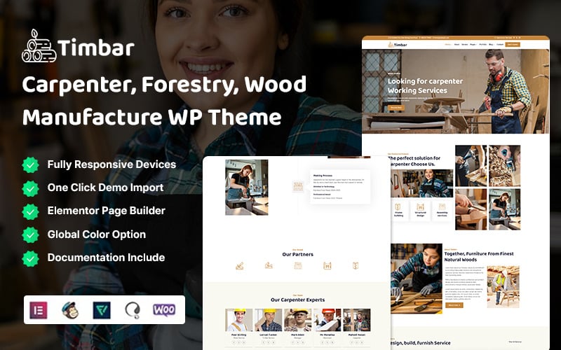 Timbar - Carpenter, Forestry, Wood Manufacture WordPress Theme Timbar - Carpenter, Forestry, Wood Manufacture WordPress Theme
