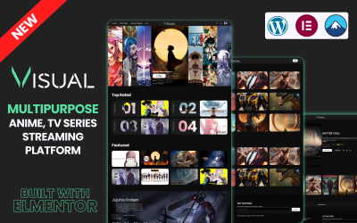 Visual – Anime & Movie Streaming Elementor WordPress Theme