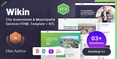 Wikin - City Government & Municipality Services Bootstrap 5 Template
