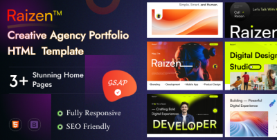 Raizen - Creative Agency Portfolio HTML  Template