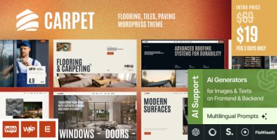 Carpet - Flooring, Tiles & Paving WordPress Theme
