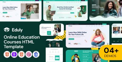 Eduly - Education Online Courses School & University HTML Template