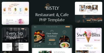 Bistly - Restaurant & Cafe PHP Template