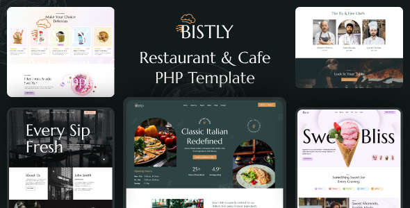 Bistly - Restaurant & Cafe PHP Template Bistly - Restaurant & Cafe PHP Template