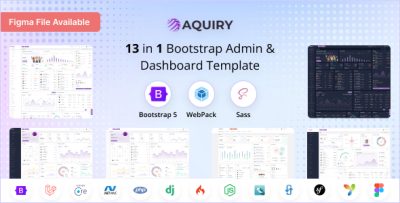 Aquiry - Admin & Dashboard Template