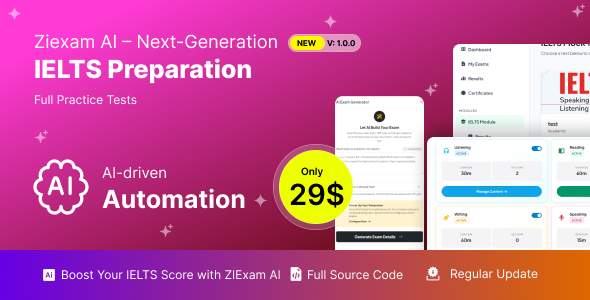 IELTS Module for Ziexam AI Add-on IELTS Module for Ziexam AI Add-on