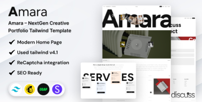 Amara - NextGen Creative Portfolio Tailwind CSS Template