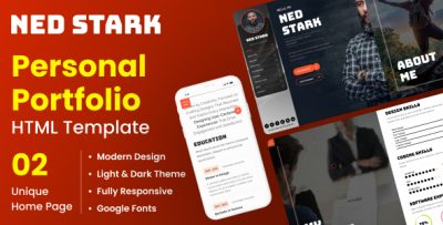 Personal Portfolio CV Resume HTML Template - Ned Stark