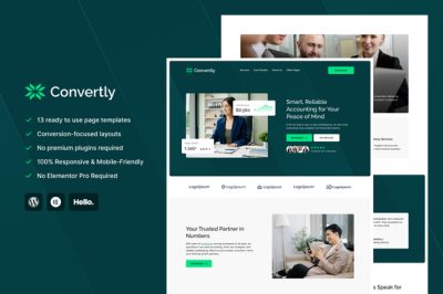 Convertly - Tax, Accounting & CPA Bookkeeping Service Elementor Template Kit