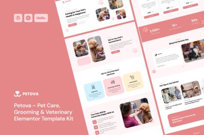 Petova – Pet Care Grooming & Veterinary Elementor Template Kit