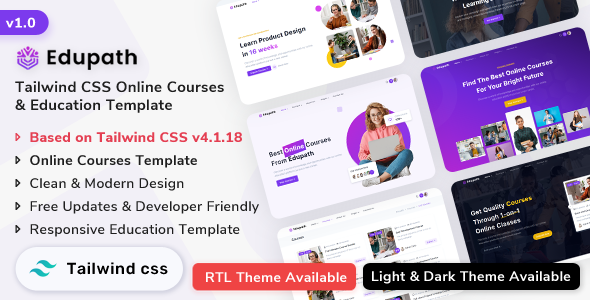 Edupath - Tailwind CSS Online Courses & Education LMS Template Edupath - Tailwind CSS Online Courses & Education LMS Template
