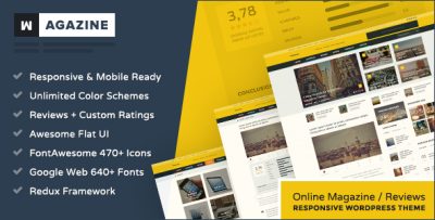 Wagazine - Magazine & Reviews Responsive WordPress Theme