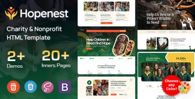Hopenest - Charity & Nonprofit HTML Template