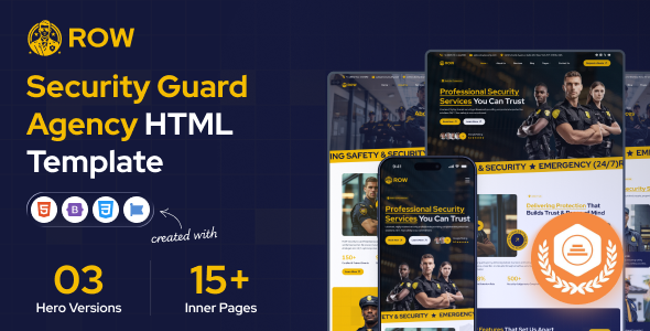 ROW - Private Security & BodyGuard Service HTML Template ROW - Private Security & BodyGuard Service HTML Template