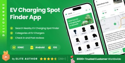 2 App Template | EV Charging Spot Finder | Smart EV Charging Management | IONIC | DeliCharge