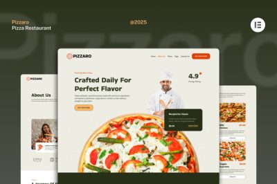 Pizzaro - Pizza Restaurant & Delivery Services Website Elementor Template Kit