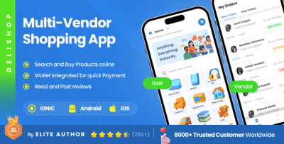 4 App Template | Multi-Vendor eCommerce App | Hyperlocal Delivery Marketplace | IONIC | DeliShop