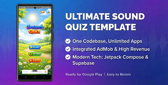 Guess the Sound - Ultimate Quiz App Factory | Jetpack Compose, Supabase & AdMob Guess the Sound - Ultimate Quiz App Factory | Jetpack Compose, Supabase & AdMob