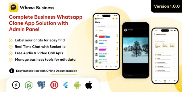 Whoxa Business Chat – WhatsApp Clone App for Business, Android & iOS (Flutter Chat App) Whoxa Business Chat – WhatsApp Clone App for Business, Android & iOS (Flutter Chat App)