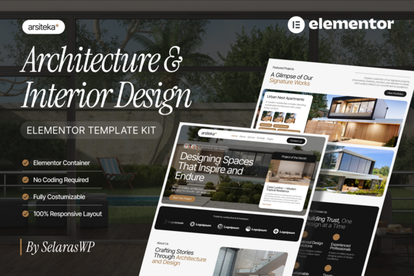 Arsiteka - Architecture & Interior Design Elementor Template Kit Arsiteka - Architecture & Interior Design Elementor Template Kit